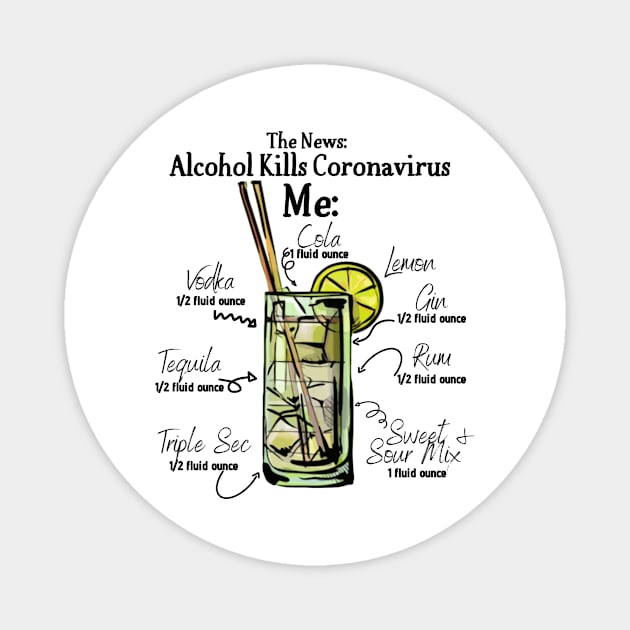 Alcohol Kills Coronavirus Magnet by MyKawaiiPanda